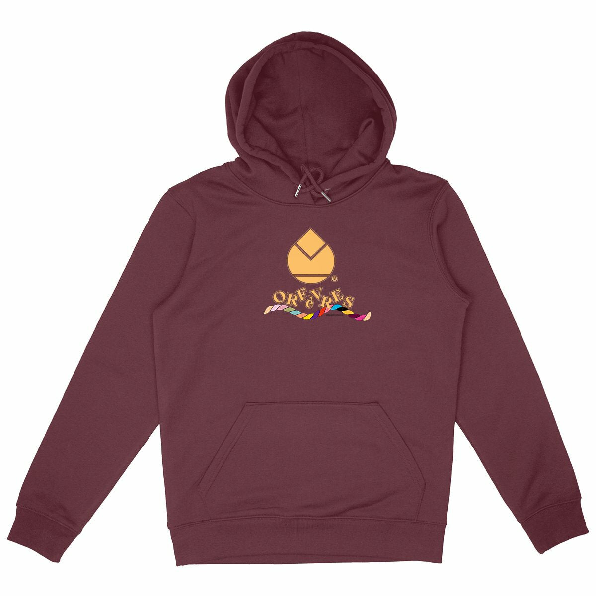 Sweat à capuche Epais Unisexe Orfèvres Orange Rainbow. - face_bordeaux
