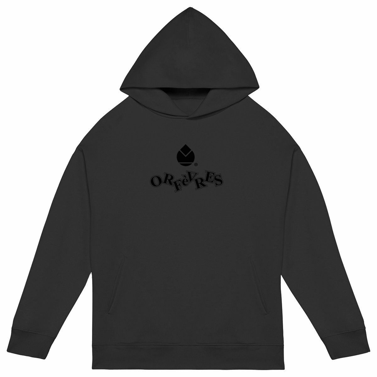 Sweat à capuche Unisexe Oversized Orfèvres North Fanny. Original. - face_noir