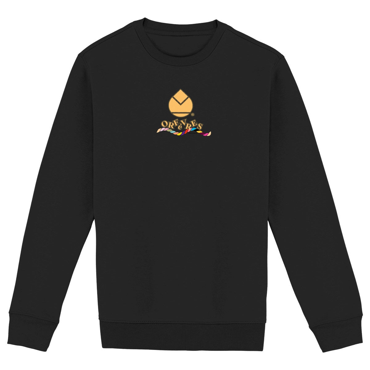 Sweat-shirt Epais Unisexe Orfèvres Orange Rainbow. - face_noir
