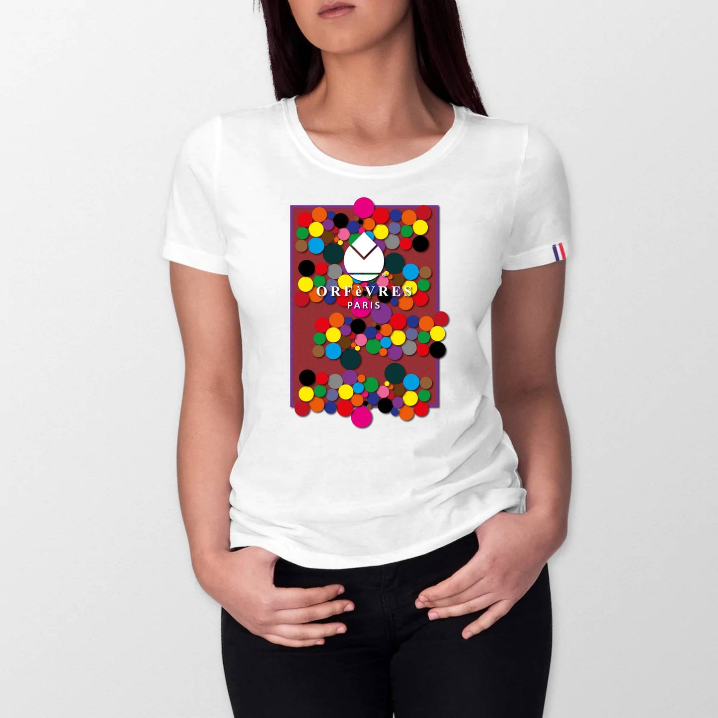 100% organic cotton T-shirt made in France Orfèvres Paris
Bubble colors.