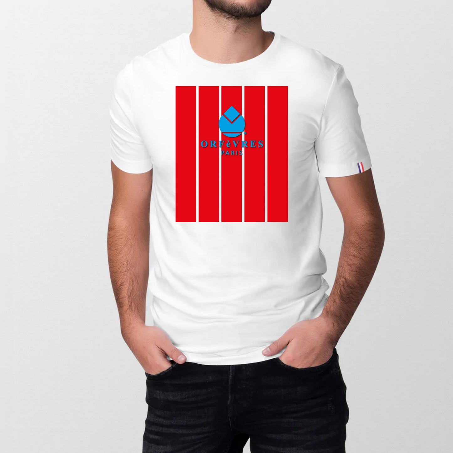 100% organic cotton T-shirt made in France Orfèvres Paris Barrio Rouge.