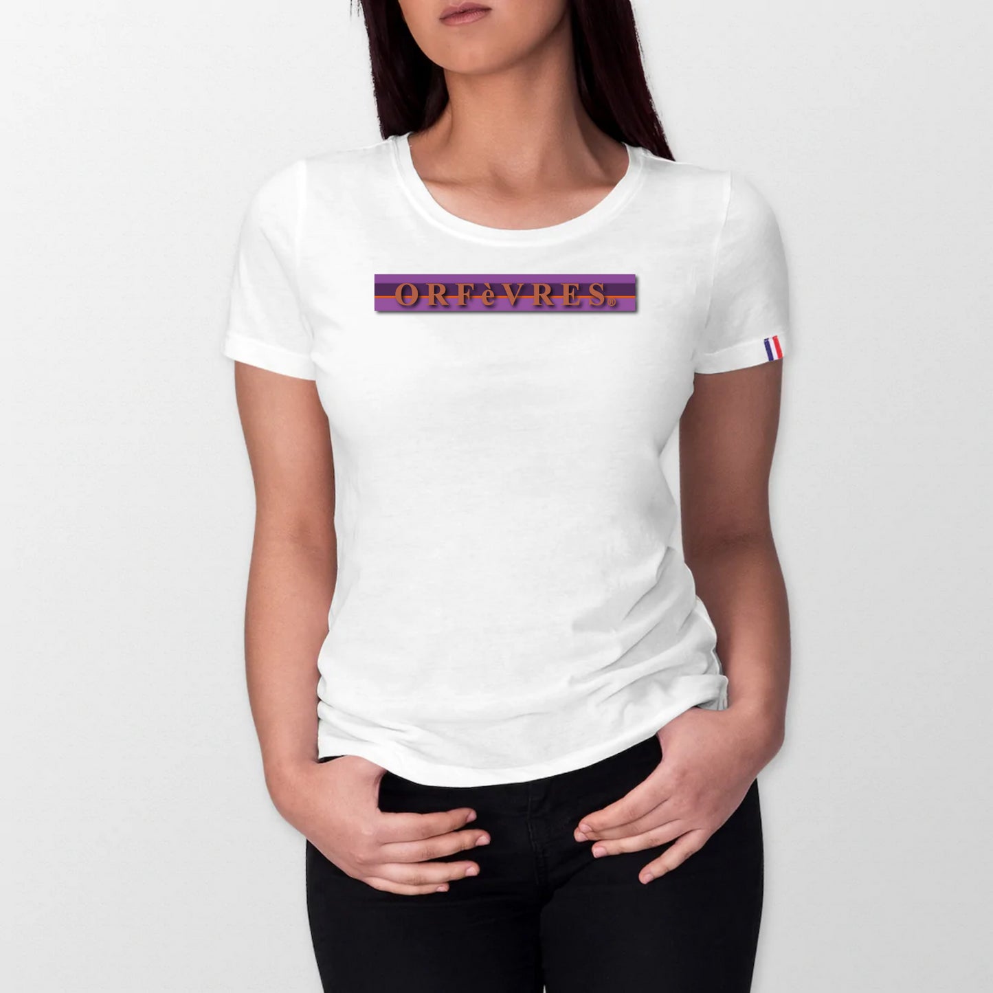 100% organic cotton T-shirt made in France Orfèvres Magenta Violet.