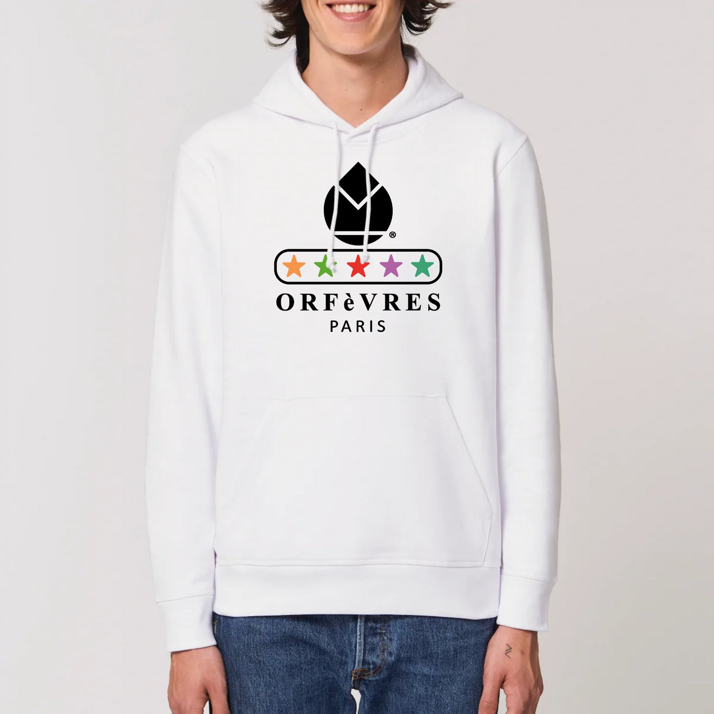 Orfèvres Paris Star Unisex Premium Hoodie in multi-color.