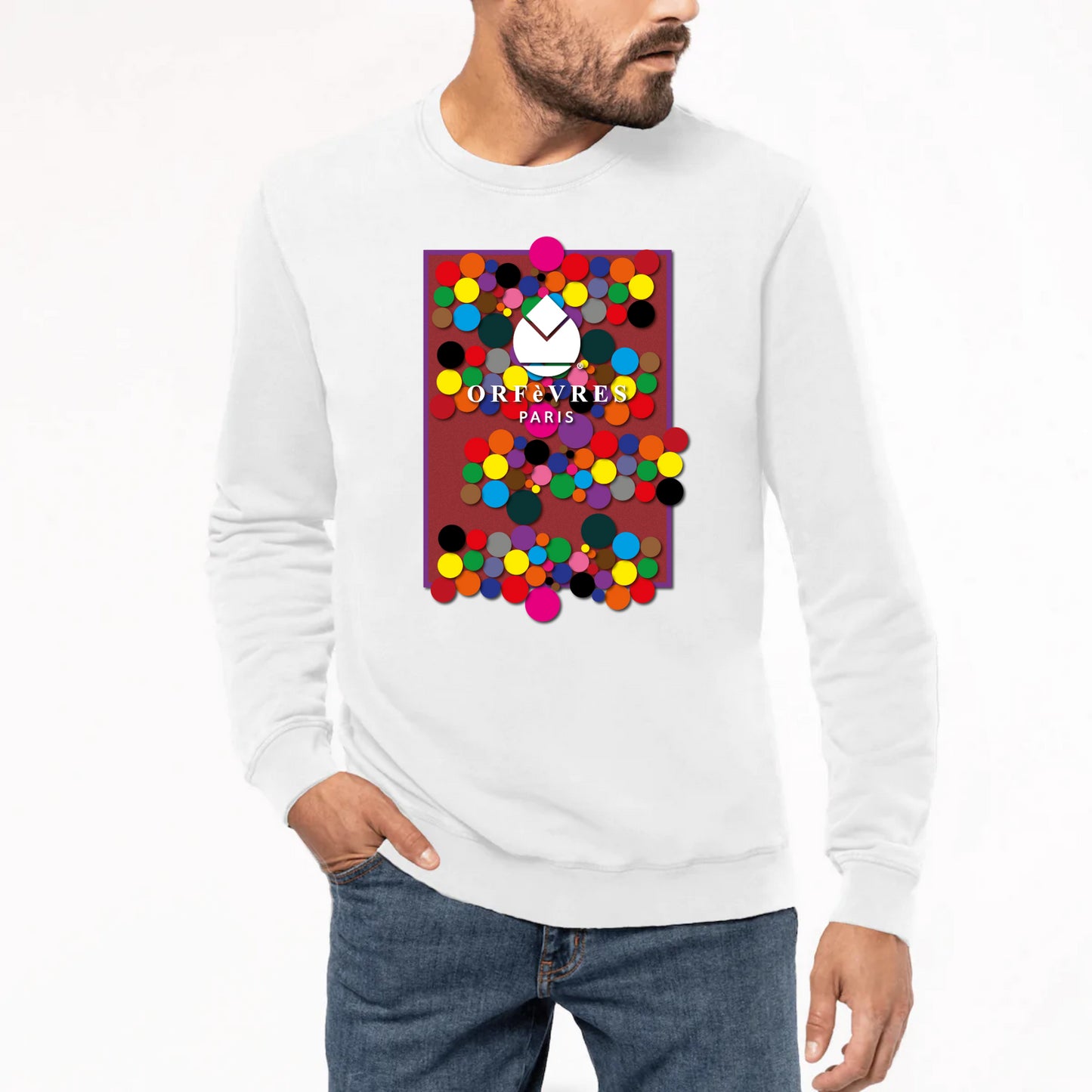 Sudadera unisex premium Orfèvres Paris
Colores de burbujas.
