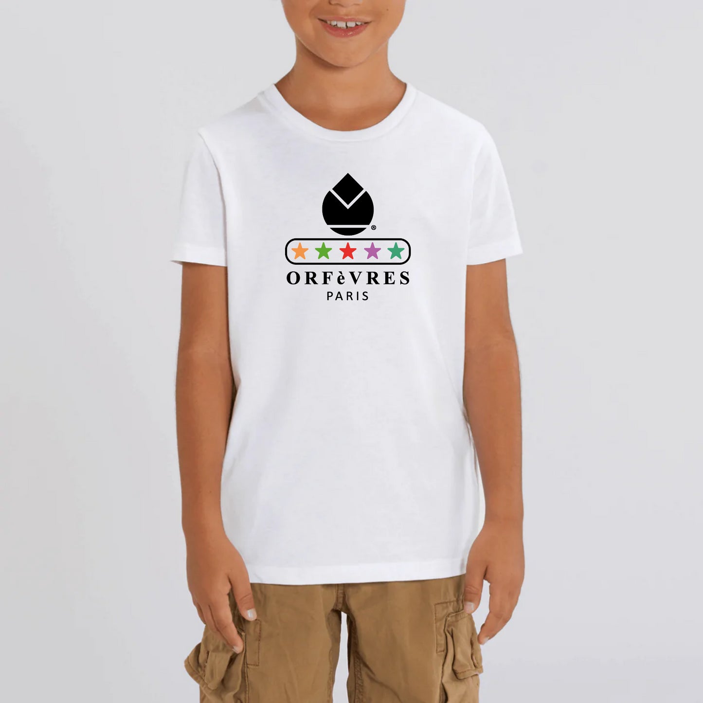 100% organic cotton T-shirt Orfèvres Paris
Multi-colored star.