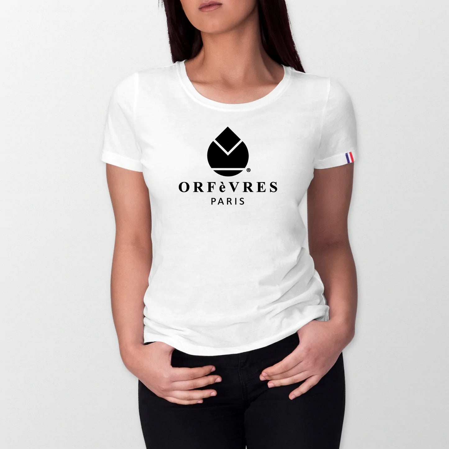 100% organic cotton T-shirt made in France Orfèvres Paris Color Black.