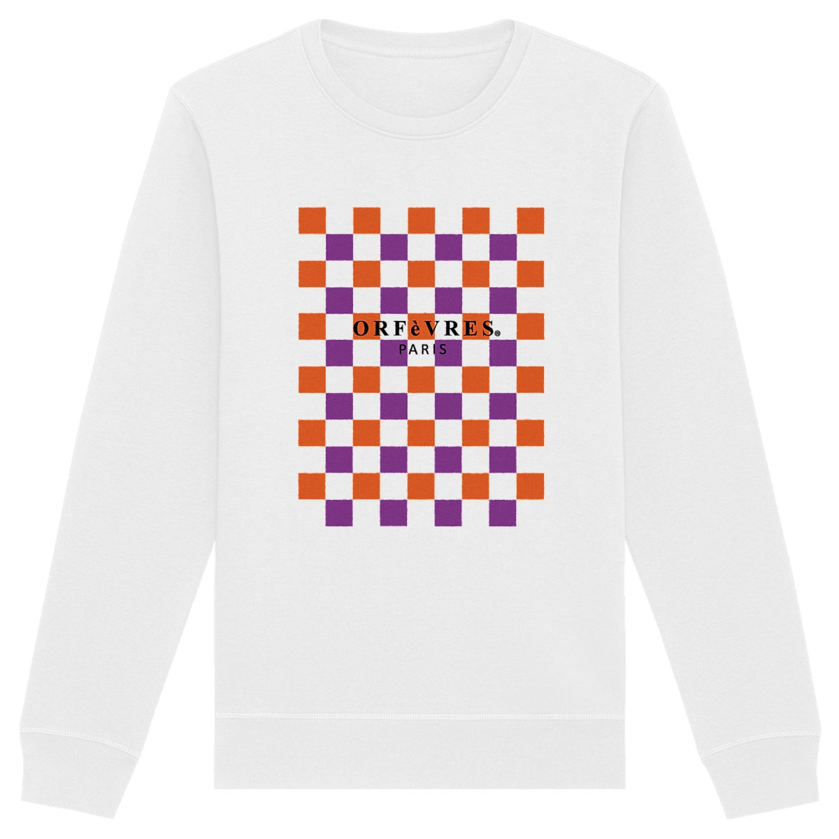 Sweat-shirt blanc Bio -ORFèVRES Paris-Tablier Colors ii.