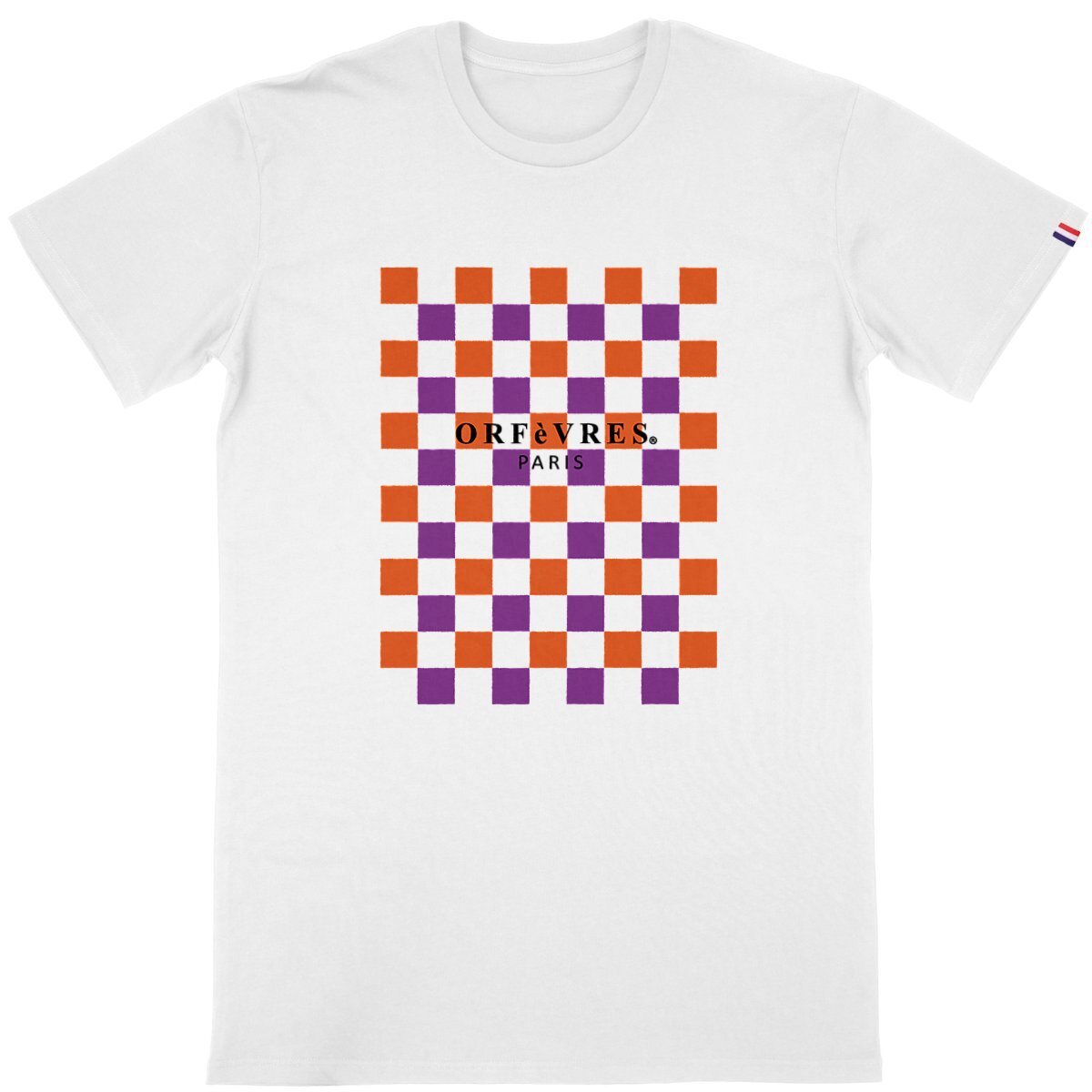 T-shirt blanc Bio -ORFèVRES Paris-Tablier Colors ii.