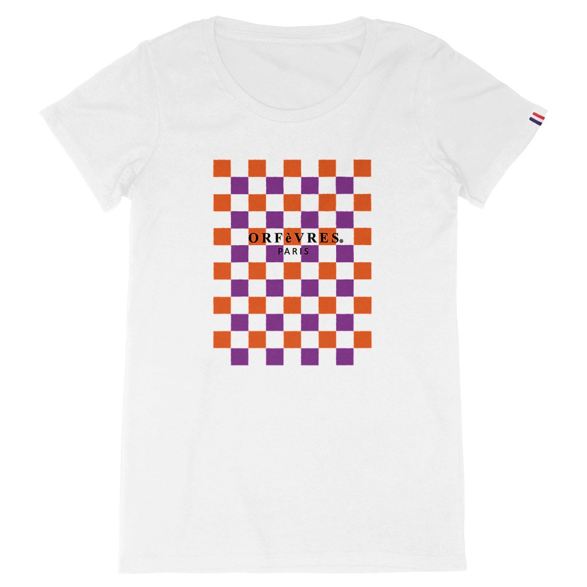 T-shirt blanc Bio -ORFèVRES Paris-Tablier Colors ii.