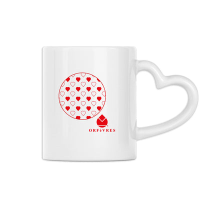 Mug à anse en forme de cœur Orfèvres Saint-valentin.