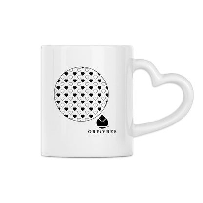 Mug à anse en forme de cœur Orfèvres Saint-valentin.