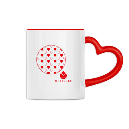 Mug à anse en forme de cœur Orfèvres Saint-valentin.