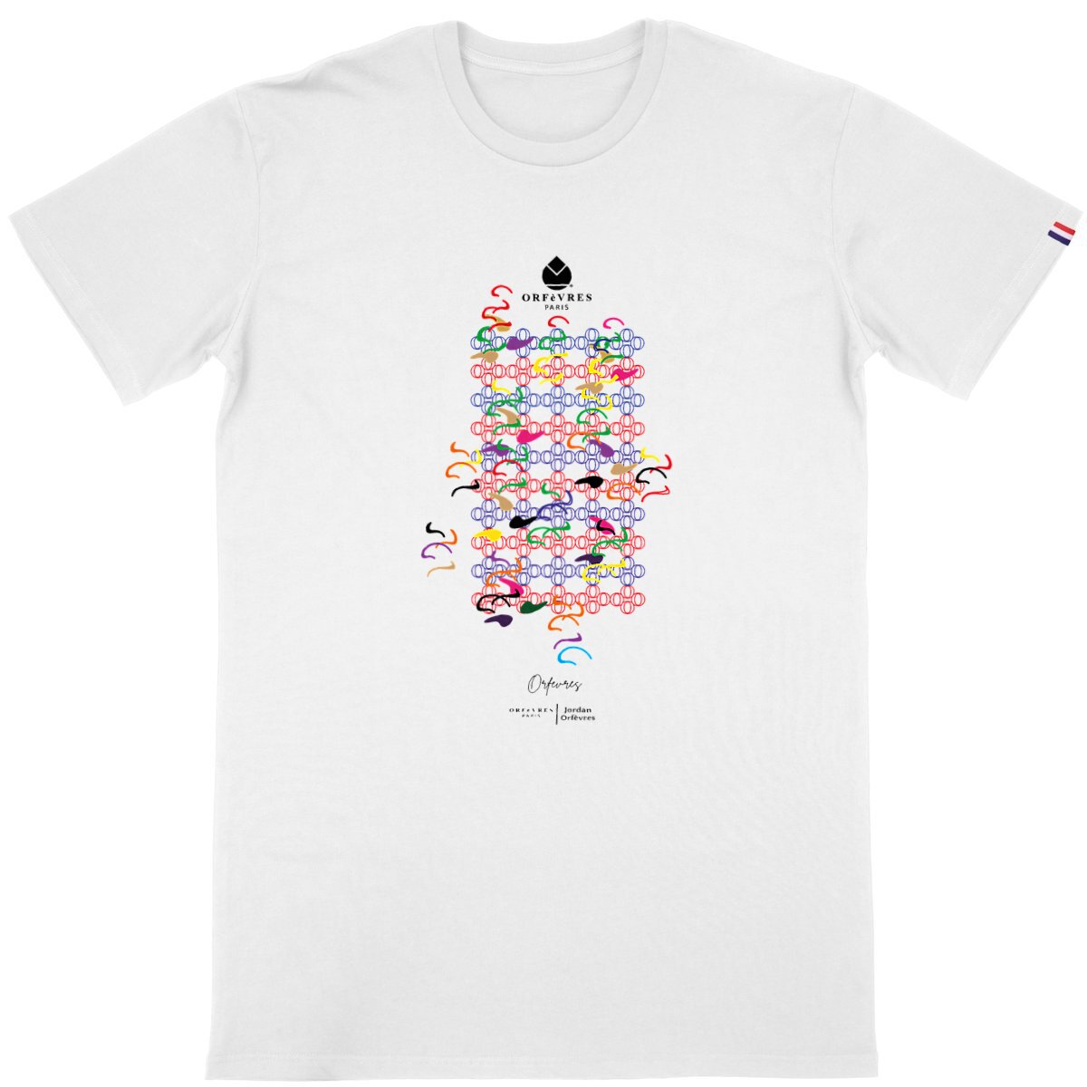 T-shirt blanc Bio Monogramme -Orfèvres Paris- By Jordan Orfèvres.