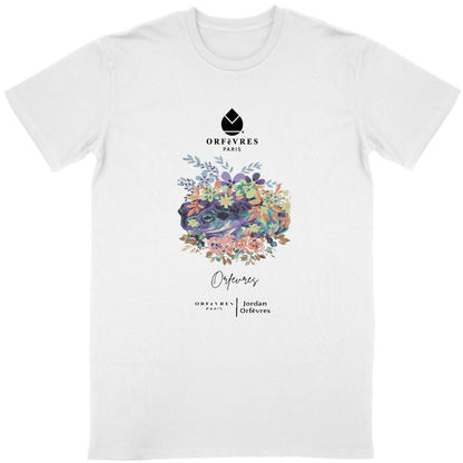 T-shirt blanc Bio Unisex-Orfèvres Paris- Frog Grava.