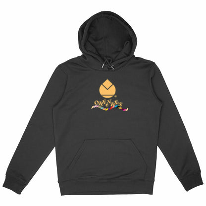 Sweat à capuche Epais Unisexe Orfèvres Orange Rainbow. - face_noir