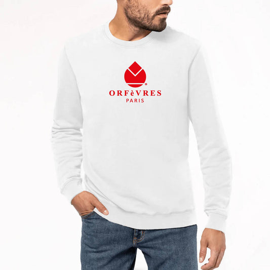 Sweat-shirt Unisexe Premium Orfèvres Paris 
Couleur Rouge.