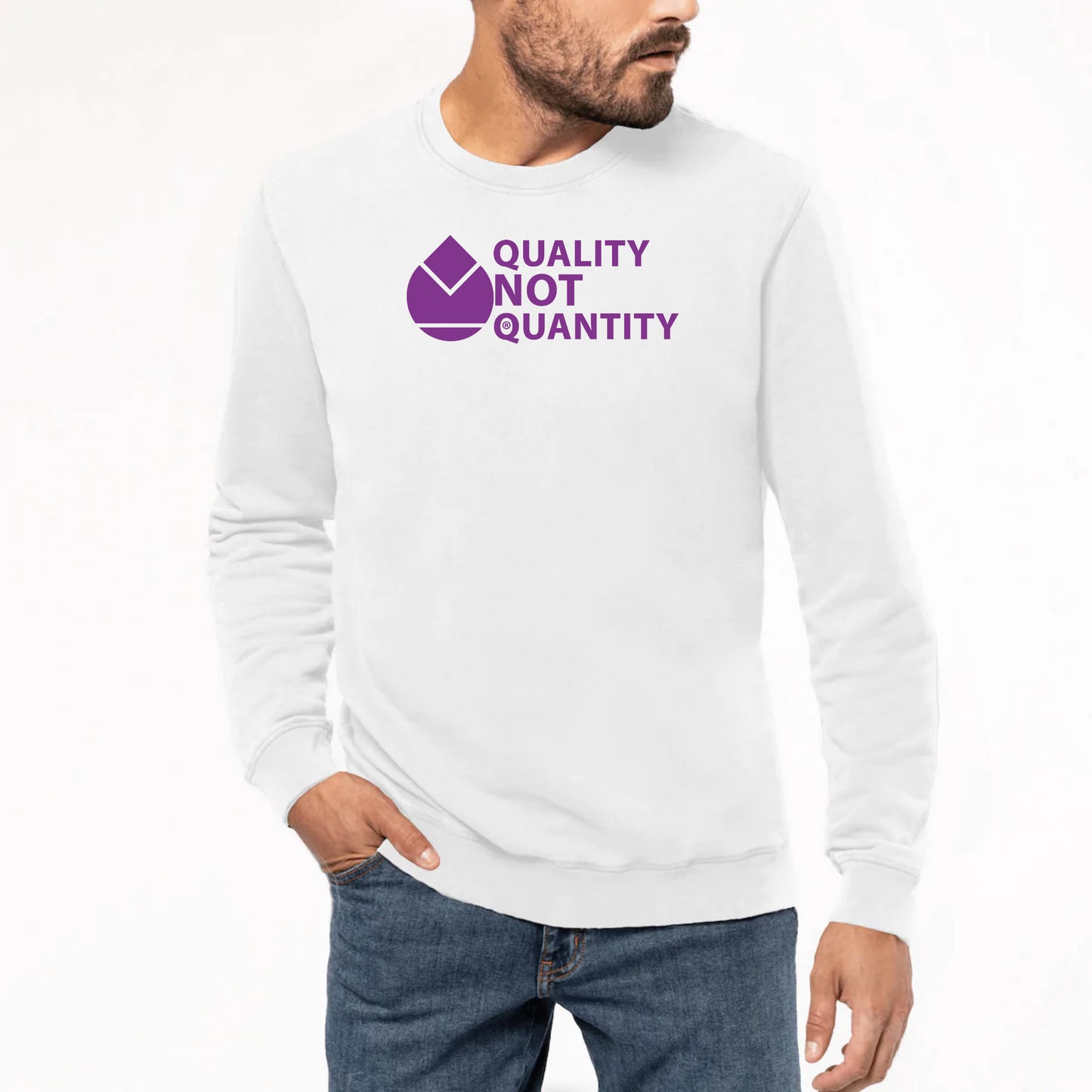 Sweat-shirt Unisexe Premium Orfèvres QUALITY NOT QUANTITY 
violet.