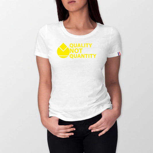 T-shirt 100% coton bio made in France Orfèvres 
QUALITY NOT QUANTITY Couleur Jaune.