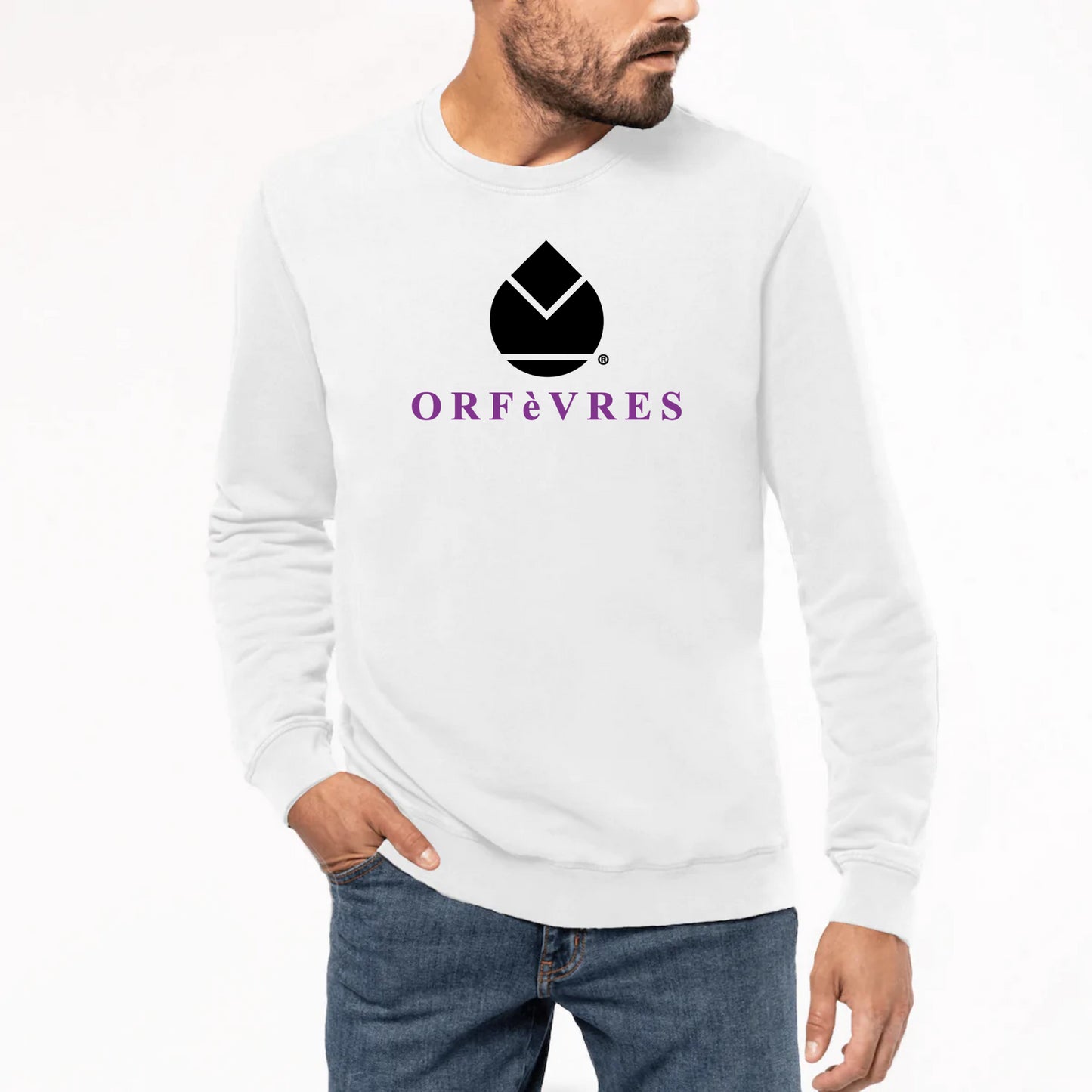 Sweat-shirt Unisexe Premium Orfèvres 
Classique Violet.