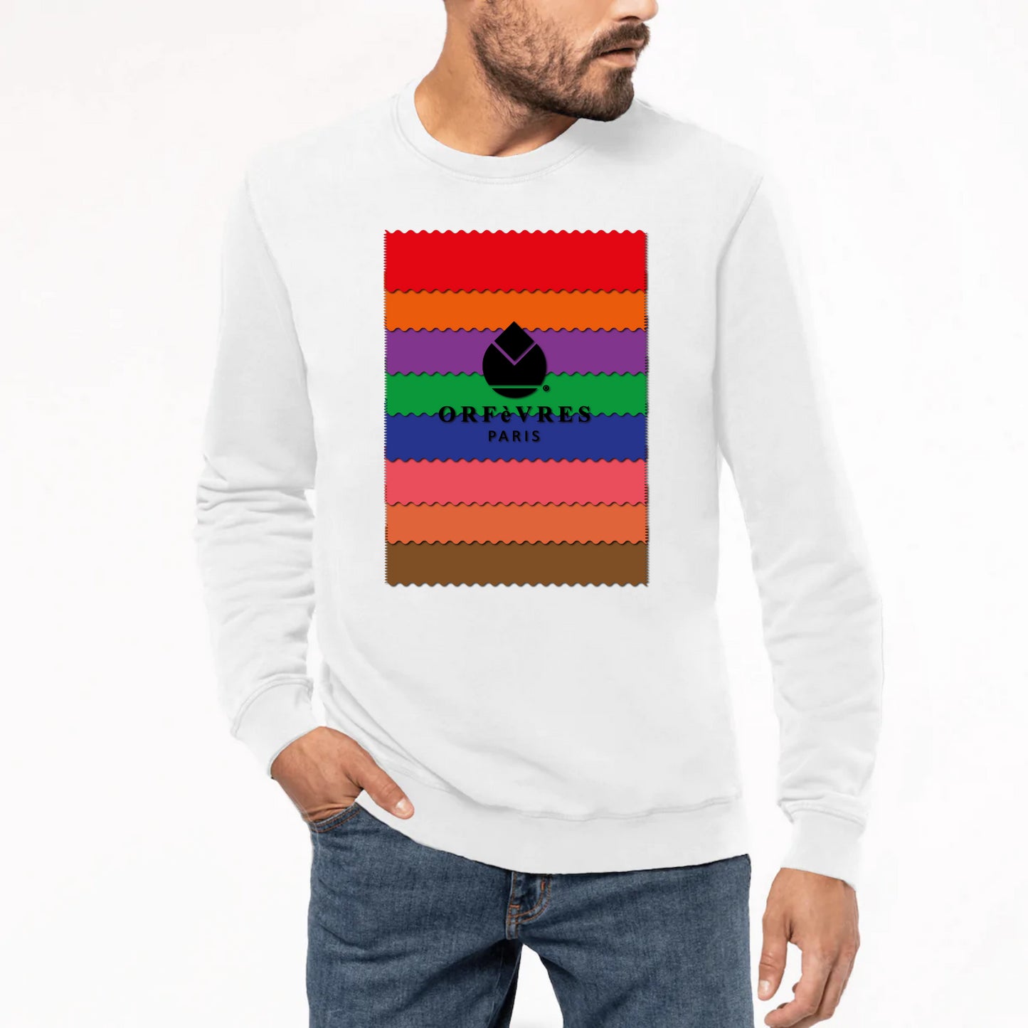 Sweat-shirt Unisexe Premium Orfèvres Paris 
Waves colors.