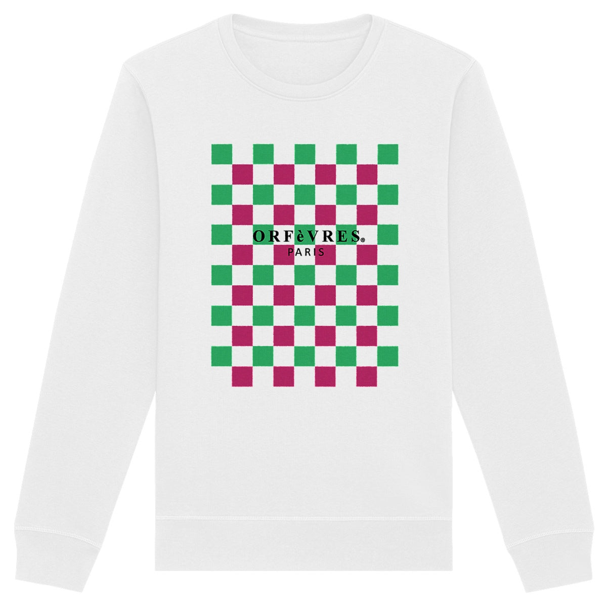 Sweat-shirt blanc Bio -ORFèVRES Paris-Tablier Colors.