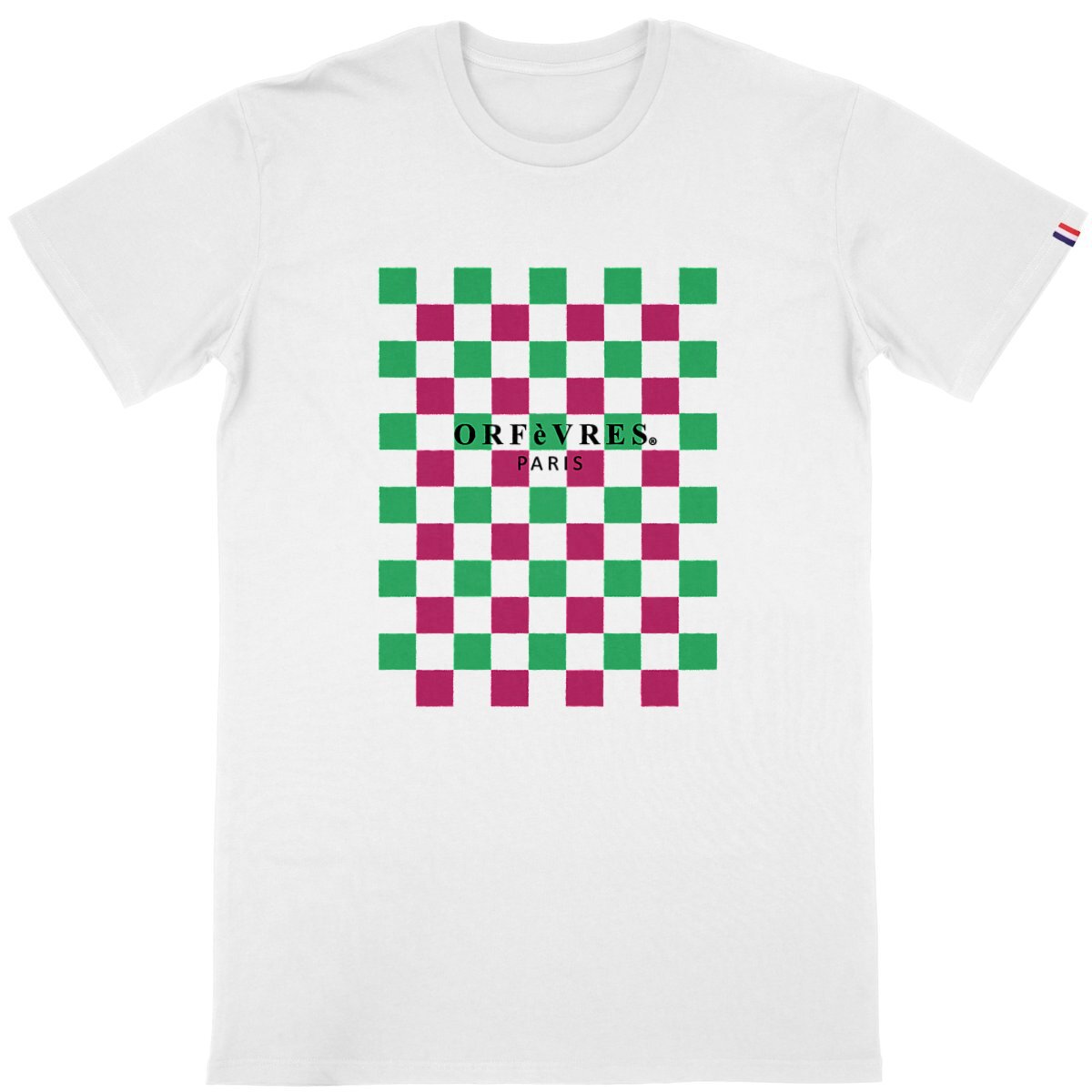 T-shirt blanc Bio -ORFèVRES Paris-Tablier Colors.