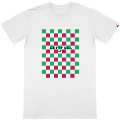 T-shirt blanc Bio -ORFèVRES Paris-Tablier Colors.