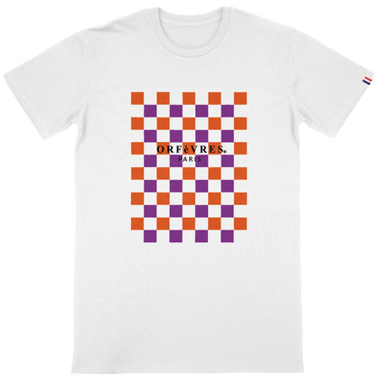 T-shirt blanc Bio -ORFèVRES Paris-Tablier Colors ii.