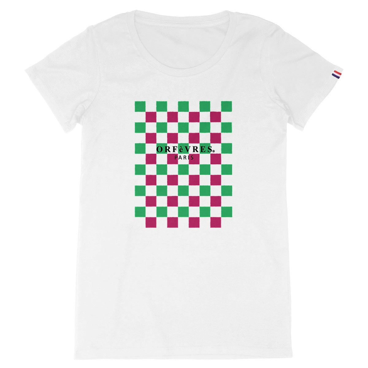 T-shirt blanc Bio -ORFèVRES Paris-Tablier Colors.