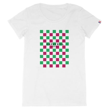 T-shirt blanc Bio -ORFèVRES Paris-Tablier Colors.