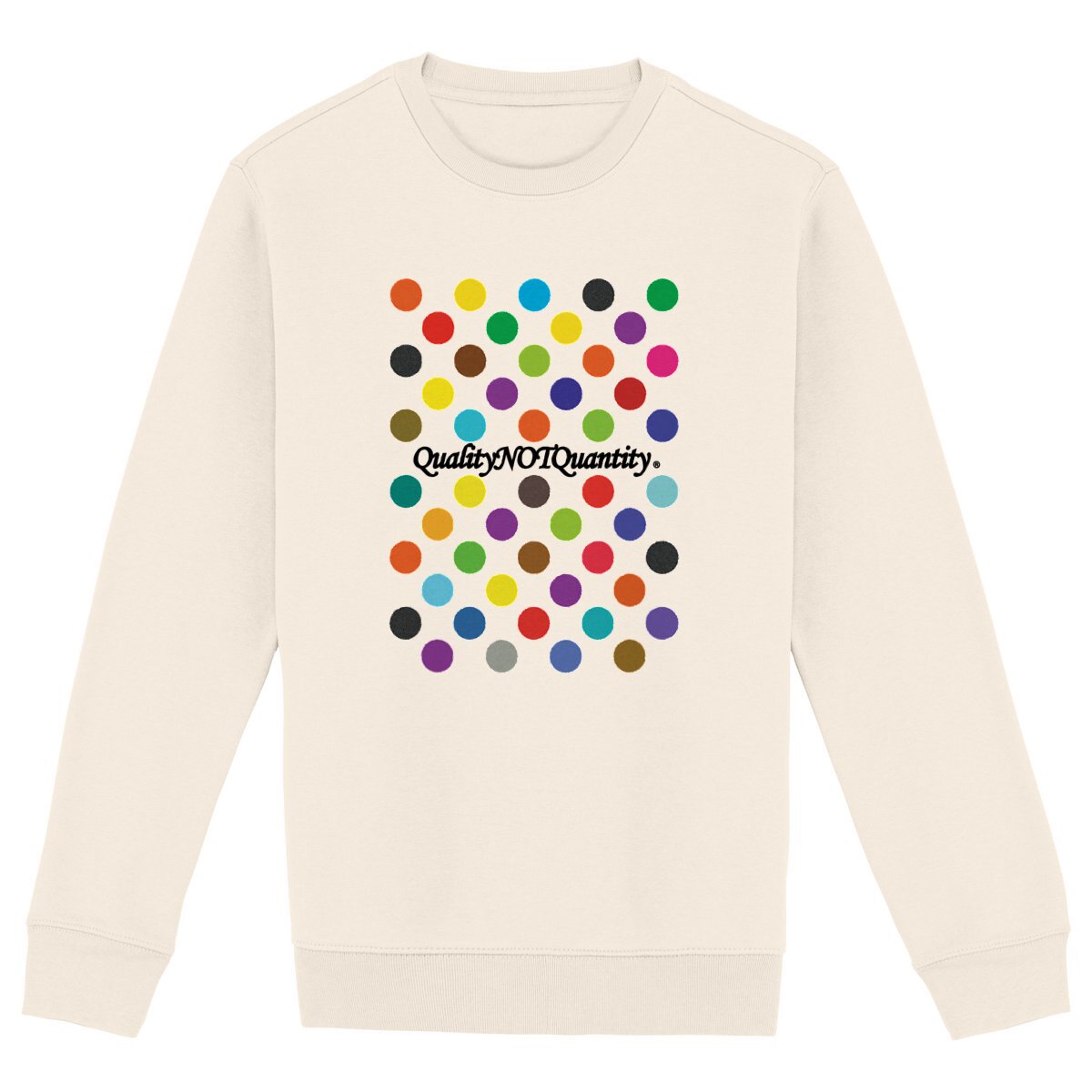 Sweat-shirt blanc Bio -Quality NOT Quantity lost-.